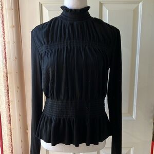 Karl Lagerfeld Women’s Long Sleeve Blouse Top Black Size XS